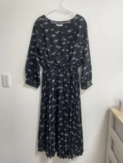 natural couture 鈴蘭柄 長袖ワンピース F スズラン 花柄