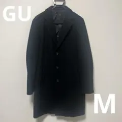 処分価格！GU黒　チェスターロングコート M