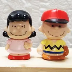 【1991年製 】 スヌーピーとなかまたち 指人形 2体セット バンダイ 当時物