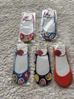 【新品未使用】カラフルキャラクター フットカバーソックス 5足セット