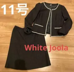 White Joolaノーカラーツイードセットアップスーツ11号セレモニースーツ