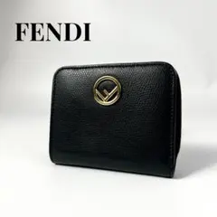 レア✨フェンディ ２つ折り財布 エフイズ FFロゴ ファスナー ブラック 黒