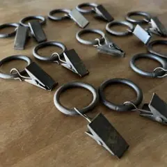 アンティーク調 カーテンリングクリップ 13個セット 真鍮製 ヴィンテージ