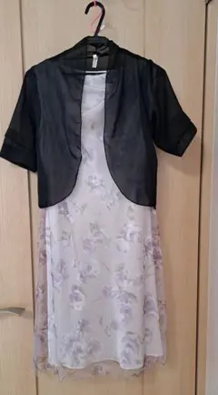 薄紫花柄パーティードレス Lサイズ