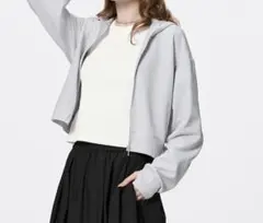 GU UVカットフルジップパーカー ライトグレー