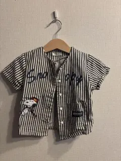 PEANUTS スヌーピー ストライプシャツ 80