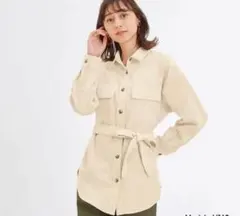GU コーデュロイベルテッドオーバーサイズシャツ
