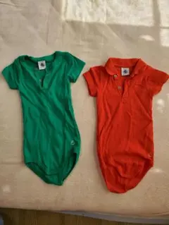 プチバトー　半袖ロンパース6M　2枚セット