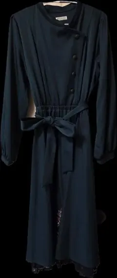 ダークグリーン ロングワンピース axes