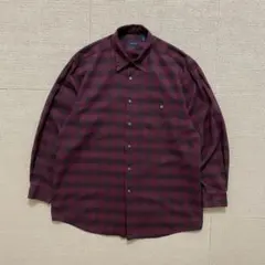 90s~ IZOD ombre plaid rayon shirt size M