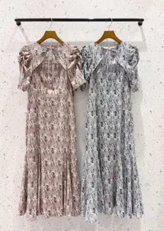 Anmille フロントリボンマーメイドワンピース ブルー