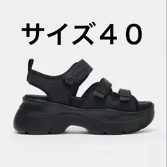ZARA ストラップサンダル ブラックのサムネイル