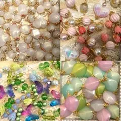 ③ コネクター　チャーム　パール系　ビーズ系　ホワイト　ピンク他　お上品　パーツ