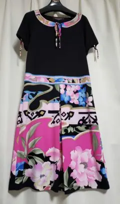 カンカン素材】LEONARD FASION レオナール 花柄ワンピース 40 - メルカリ