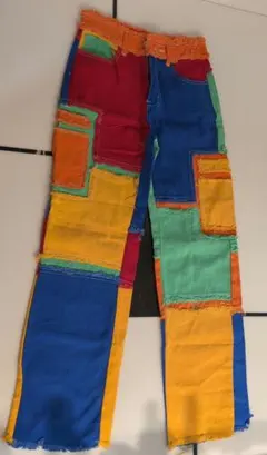 SHEIN カラフルパッチワークデニムパンツ