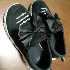 リボン付きブラックシューズ 21cm