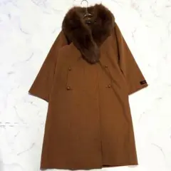 ✨美品✨レリアン　ロングコート　ファー　キャメルL