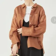 green label relaxing スリットスリーブシアーオーバーシャツ