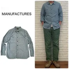 zion 様専用【MANUFACTURES】ストライプドシャンブレーシャツ