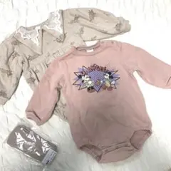 80cm ディズニー ロンパース カバーオール バンビ ミッキー ミニー