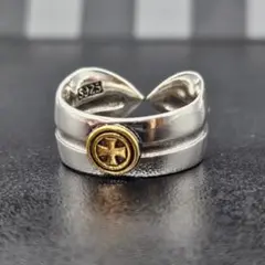 メキシカンジュエリー クロスリング シルバー S925 刻印 フリーサイズ