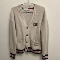 TOMMY JEANS アイボリーカーディガン L