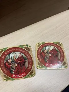 アンティーク　ヴィンテージ　コースター 2枚セット