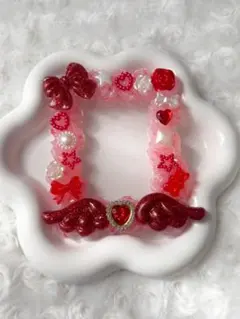 ホイップデコトレカケース　赤　B8 硬質ケース　訳あり品　リボン