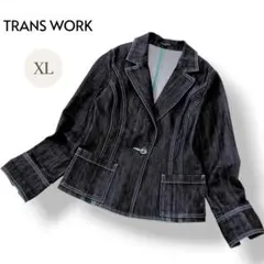【トランスワーク TRANS WORK】デニム テーラードジャケット ブルー