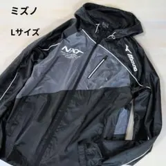 MIZUNO/ミズノ NEXT フード付きナイロンジャケット Lサイズ/ブラック