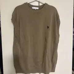 U.S. POLO ASSN. ノースリーブニット M ベージュ
