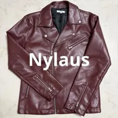 【美品】Nylaus ダブルライダースジャケット ワインレッド L