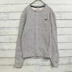 ラコステライブ 格子柄 スウェット XS 黒 白 チェック柄 ワニ刺繍 ⭐のサムネイル