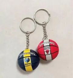 週末セール　バスケットボールキーホルダー　2種2個セット