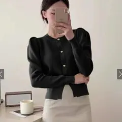 GRL ハートボタンニットカーディガン