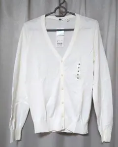 ユニクロ UVカット Vネック カーディガン M オフホワイト　未使用