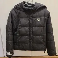 ピンクラテ　中綿フード付きコート　黒　ジャケット　150