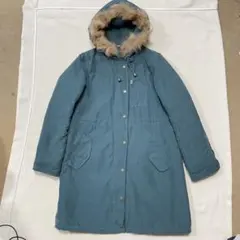 ファー付き青モッズコート