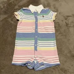 美品　ラルフローレン　ボーダー　半袖　ロンパース　カラフル
