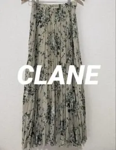 【美品】CLANE OLD FLOWER PLEAT LONG SKIRT 0