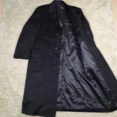 希少サイズ　カシミヤ100% 着丈122cm マキシ丈　ブラック　ロングコート