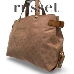 russet ラシット　トートバッグ　ナイロン　ピンクベージュ　ロゴ柄　肩掛けのサムネイル