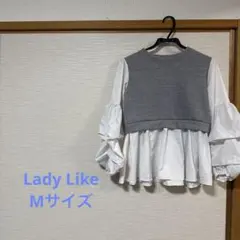 《まとめ買い割引中》LadyLike レイヤードデザイン トップス Mサイズ