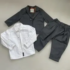 BREEZE スーツ セットアップ 100 グレー チェック 3点セット 男の子