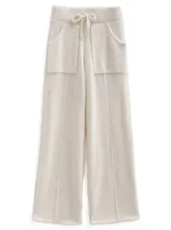 フェザーヤーンニットパンツ　アイボリー