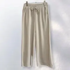 ルティーク ワイドパンツ ウエストゴム シンプル ラフ カジュアル M《c288
