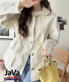 JaVa アイボリー ボタン付きジャケット