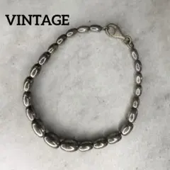 VINTAGE ヴィンテージ　シルバー925 ビーズチェーンブレスレットのサムネイル