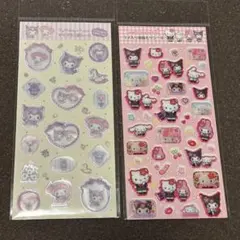 すりガラス風シール　ラメ入り樹脂もりシール　2枚セット