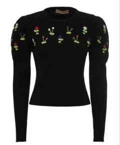 cormio 花柄刺繍 パフスリーブセーター M